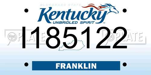 I185122 Kentucky License Plate