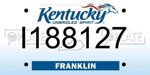 I188127 Kentucky License Plate