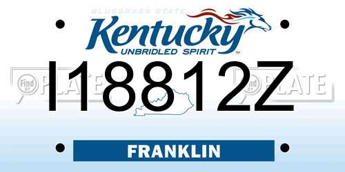 I18812Z Kentucky License Plate