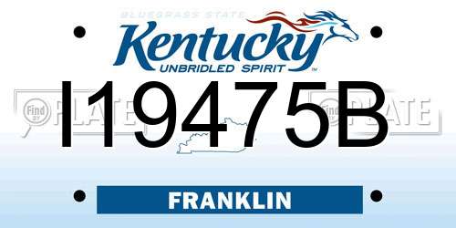 I19475B Kentucky License Plate
