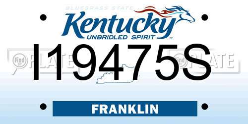 I19475S Kentucky License Plate