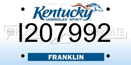 I207992 Kentucky License Plate