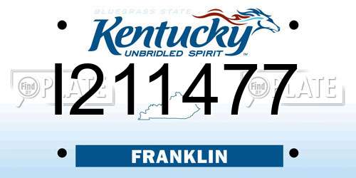 I211477 Kentucky License Plate