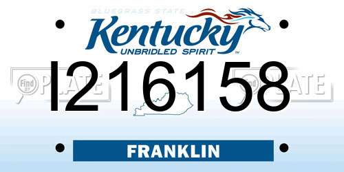 I216158 Kentucky License Plate