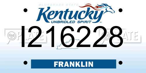 I216228 Kentucky License Plate