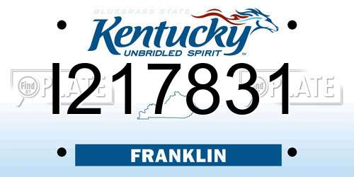 I217831 Kentucky License Plate