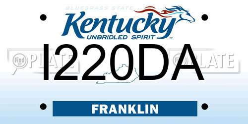 I220DA Kentucky License Plate