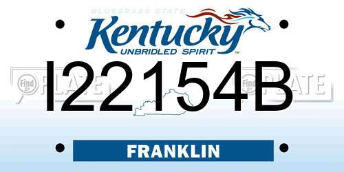 I22154B Kentucky License Plate