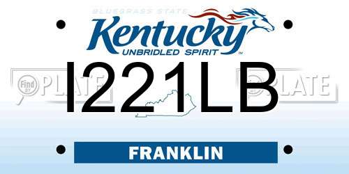 I221LB Kentucky License Plate