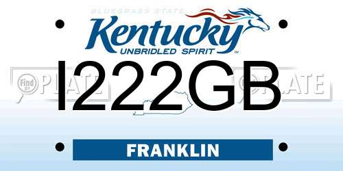 I222GB Kentucky License Plate