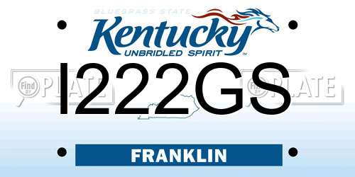 I222GS Kentucky License Plate