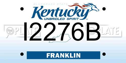 I2276B Kentucky License Plate