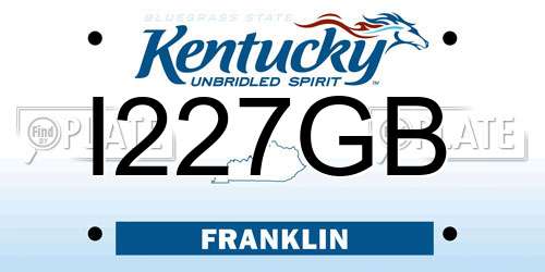 I227GB Kentucky License Plate