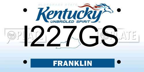I227GS Kentucky License Plate