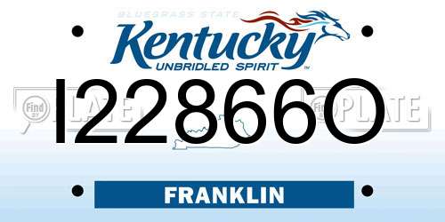 I22866O Kentucky License Plate