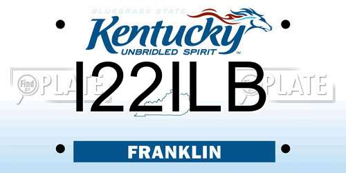 I22ILB Kentucky License Plate