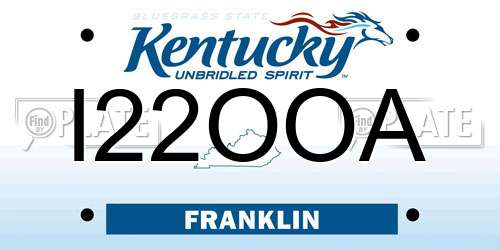 I22OOA Kentucky License Plate
