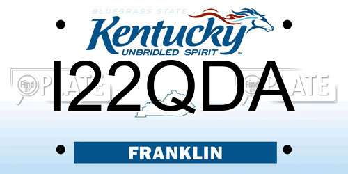 I22QDA Kentucky License Plate
