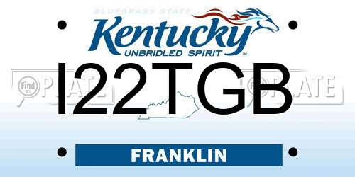 I22TGB Kentucky License Plate