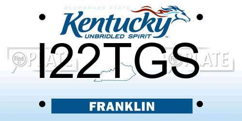I22TGS Kentucky License Plate