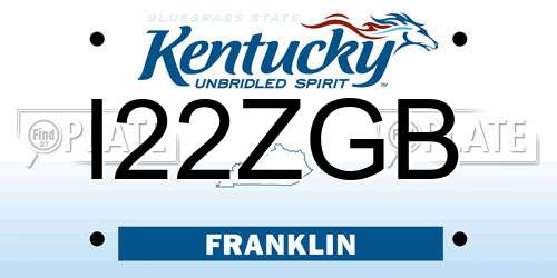 I22ZGB Kentucky License Plate