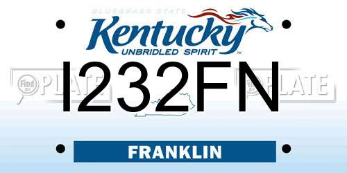 I232FN Kentucky License Plate