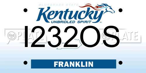 I232OS Kentucky License Plate