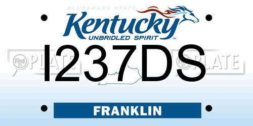 I237DS Kentucky License Plate