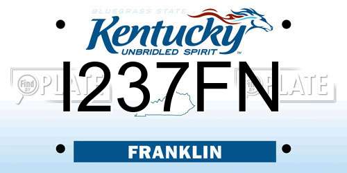 I237FN Kentucky License Plate