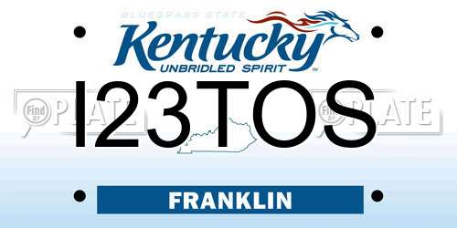 I23TOS Kentucky License Plate