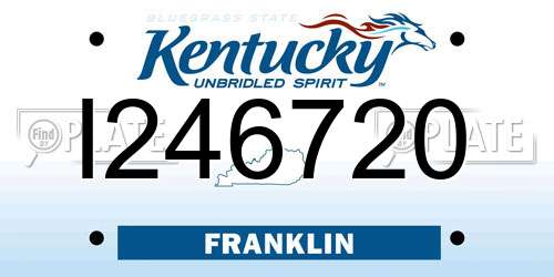 I246720 Kentucky License Plate