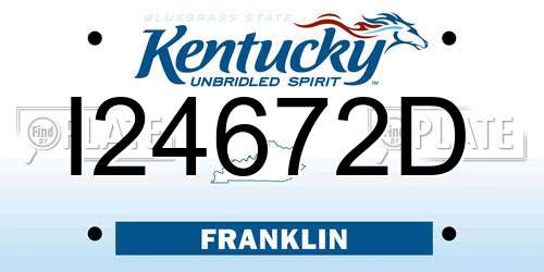 I24672D Kentucky License Plate