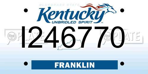 I246770 Kentucky License Plate