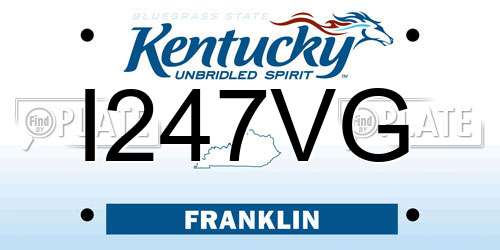I247VG Kentucky License Plate