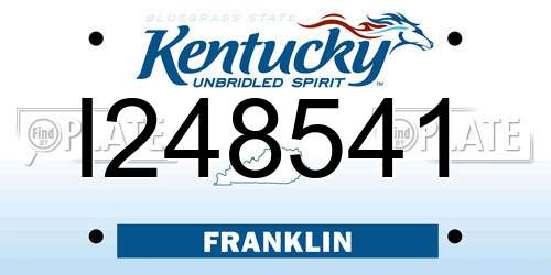 I248541 Kentucky License Plate