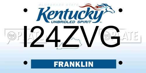 I24ZVG Kentucky License Plate