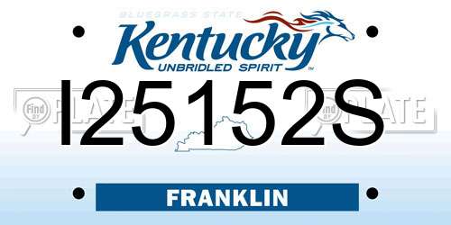 I25152S Kentucky License Plate