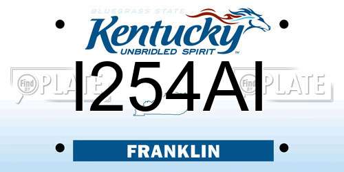 I254AI Kentucky License Plate