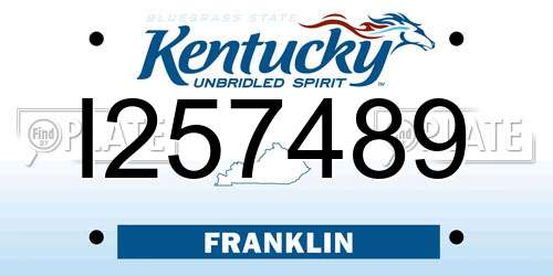 I257489 Kentucky License Plate