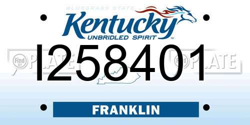 I258401 Kentucky License Plate