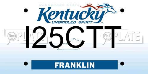 I25CTT Kentucky License Plate