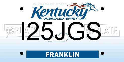I25JGS Kentucky License Plate