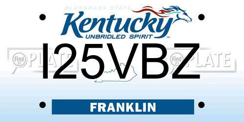 I25VBZ Kentucky License Plate