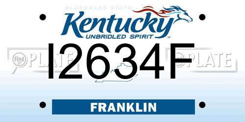 I2634F Kentucky License Plate