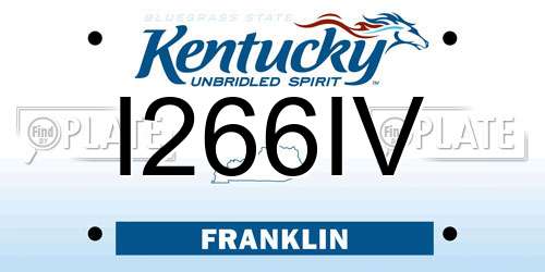 I266IV Kentucky License Plate
