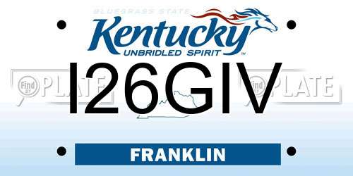 I26GIV Kentucky License Plate