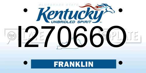 I27066O Kentucky License Plate