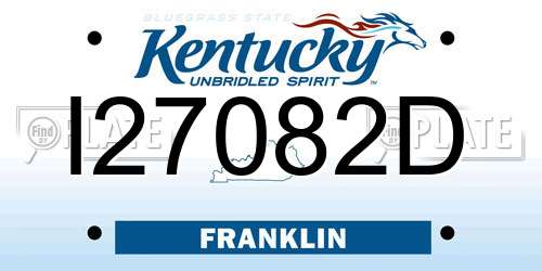 I27082D Kentucky License Plate
