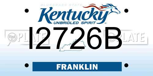 I2726B Kentucky License Plate