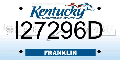 I27296D Kentucky License Plate